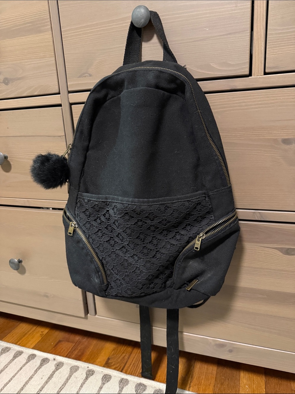 Roxy Black Lace Accent Women's Backpack